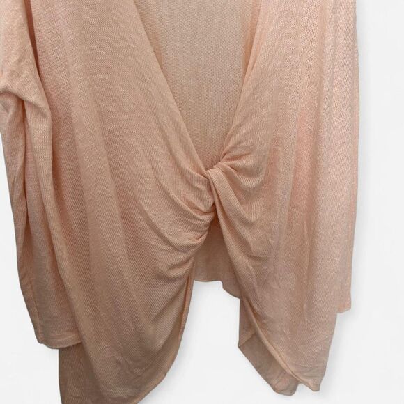 Free People cream pink Knit Twist Back Top – Boho Cozy Girl XS - Picture 4 of 6